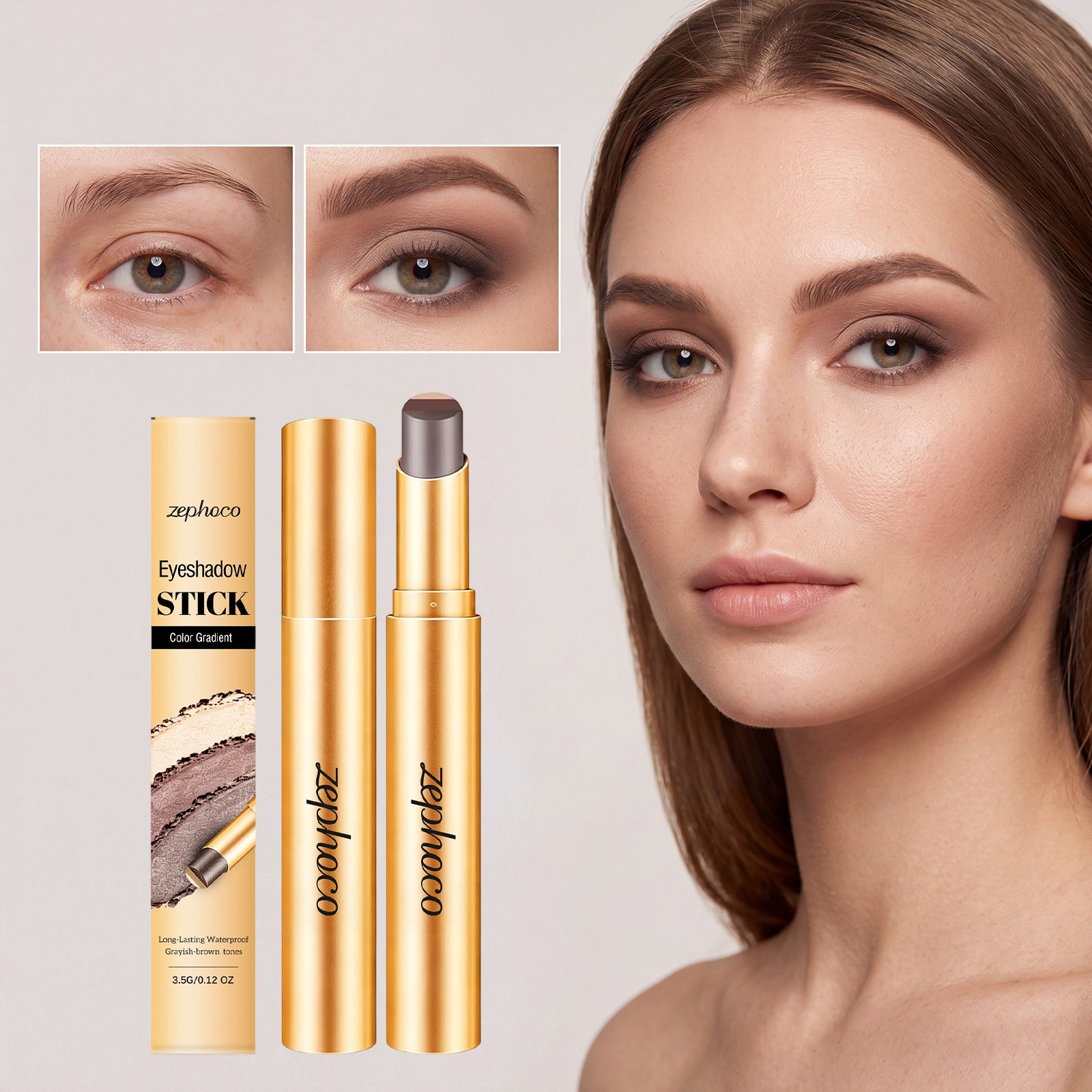 Zephoco Multi-Color Long-Wearing Eyeshadow Stick (Matte Earth Tone)