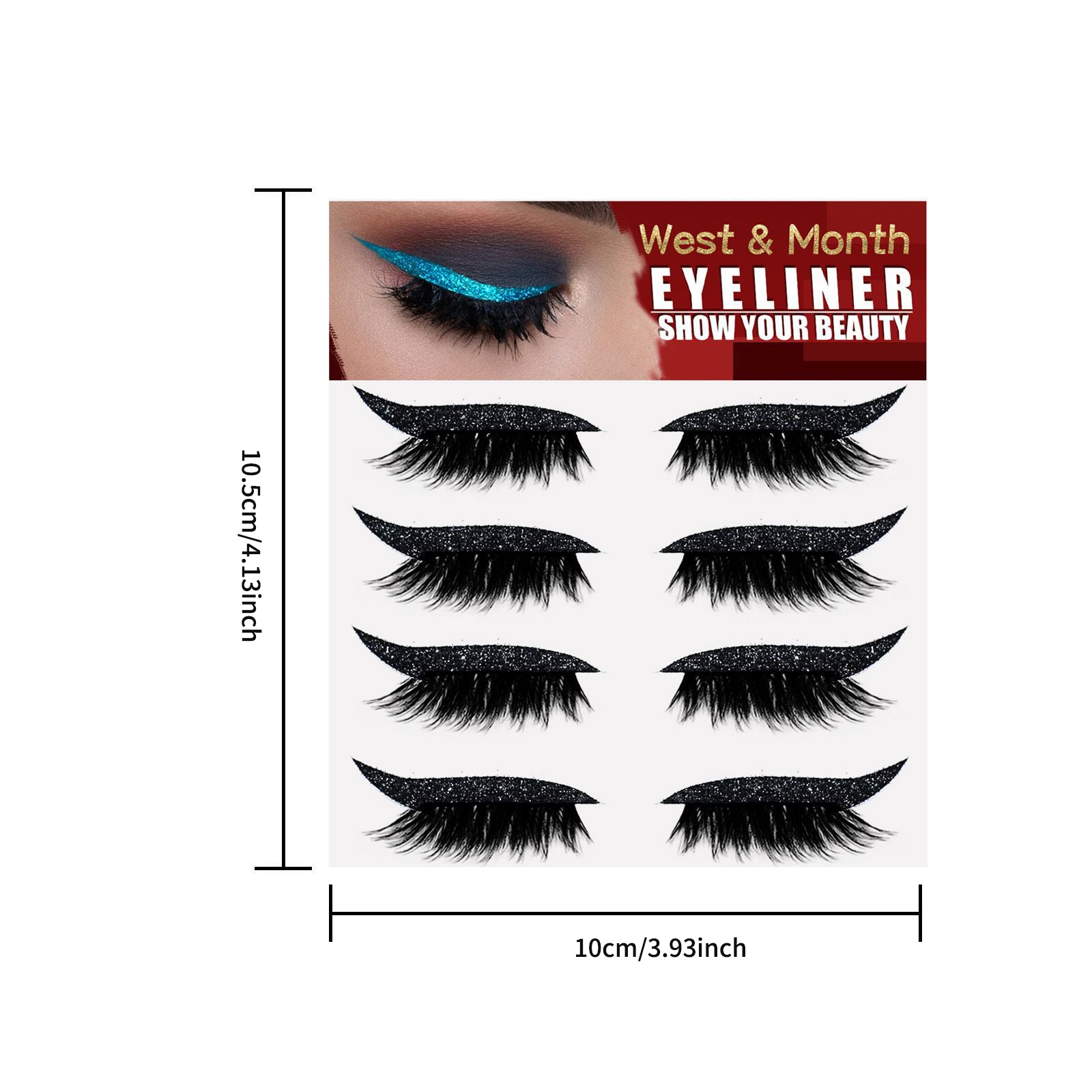 West & Month European And American 4 Pairs Of Eyelash Eyeliner Stickers