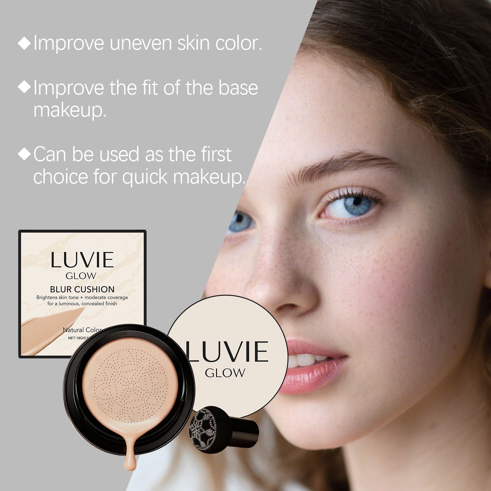 AMZ Brightening Flawless Cushion Cream (Natural Color) Multi-Color Series
