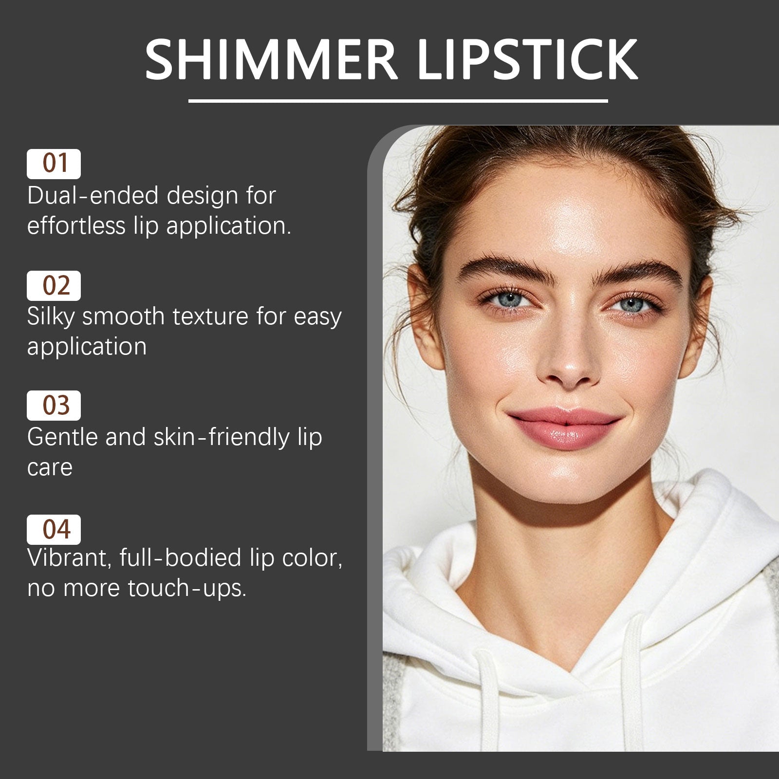 Zephoco Crystal Diamond Long-Wearing Lipstick (05#) Smooth And Fluid