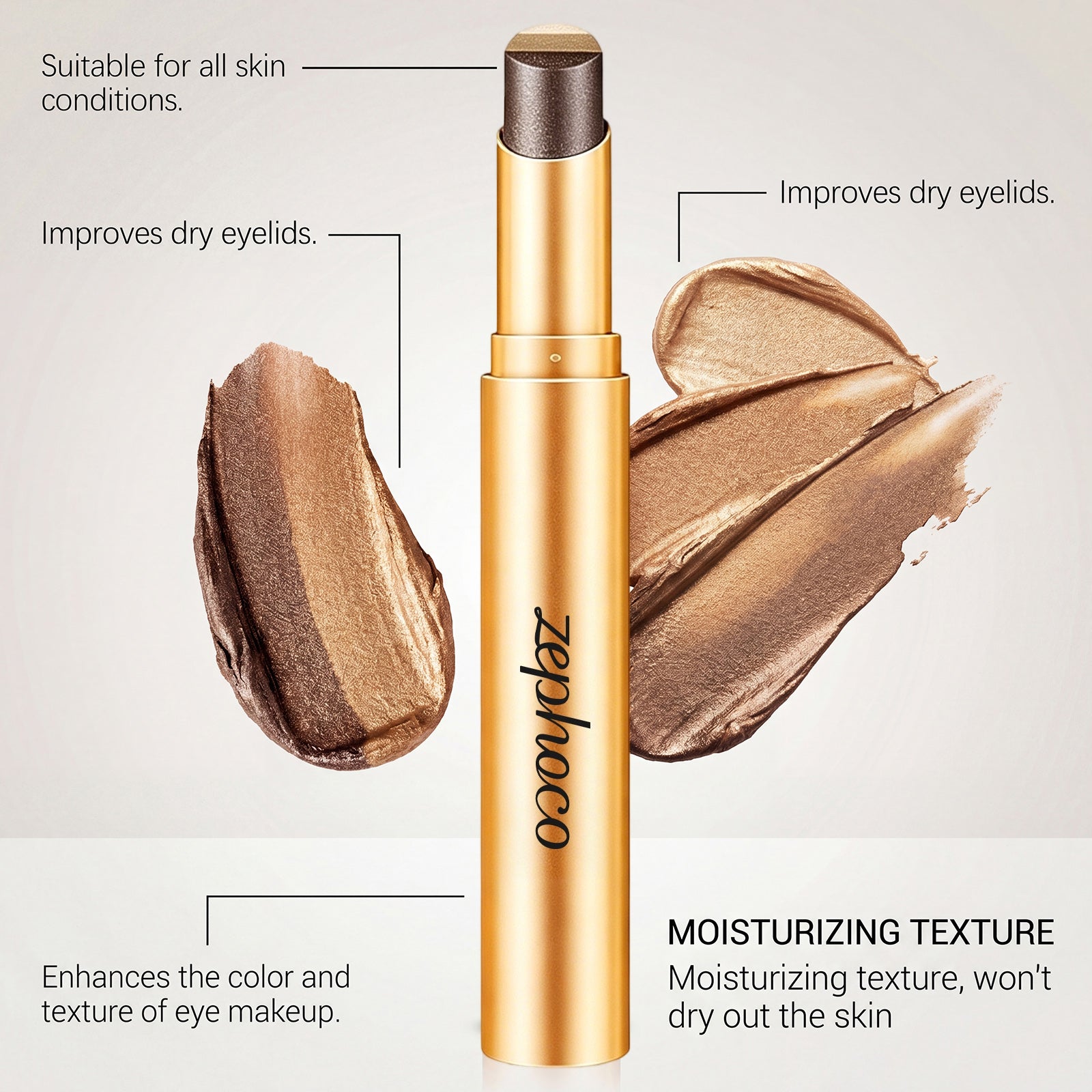 Zephoco Multi-Color Long-Wearing Eyeshadow Stick (Shimmering Earth Tone)