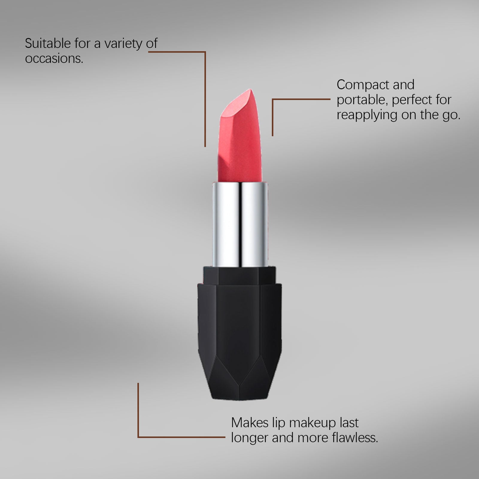 Zephoco Crystal Diamond Long-Wearing Lipstick (06#) Smooth And Fluid