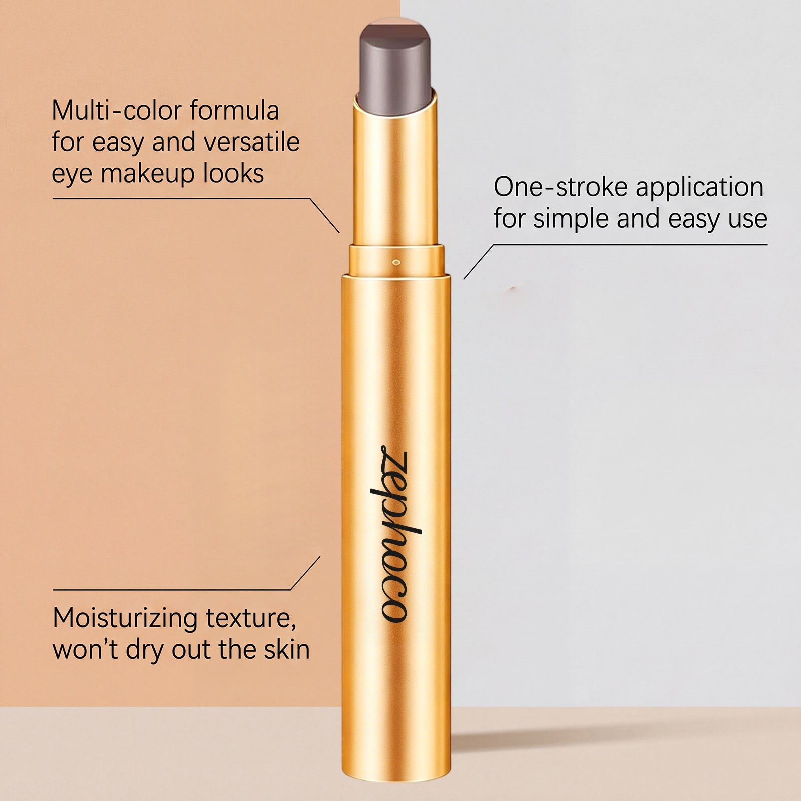 Zephoco Multi-Color Long-Wearing Eyeshadow Stick (Matte Earth Tone)
