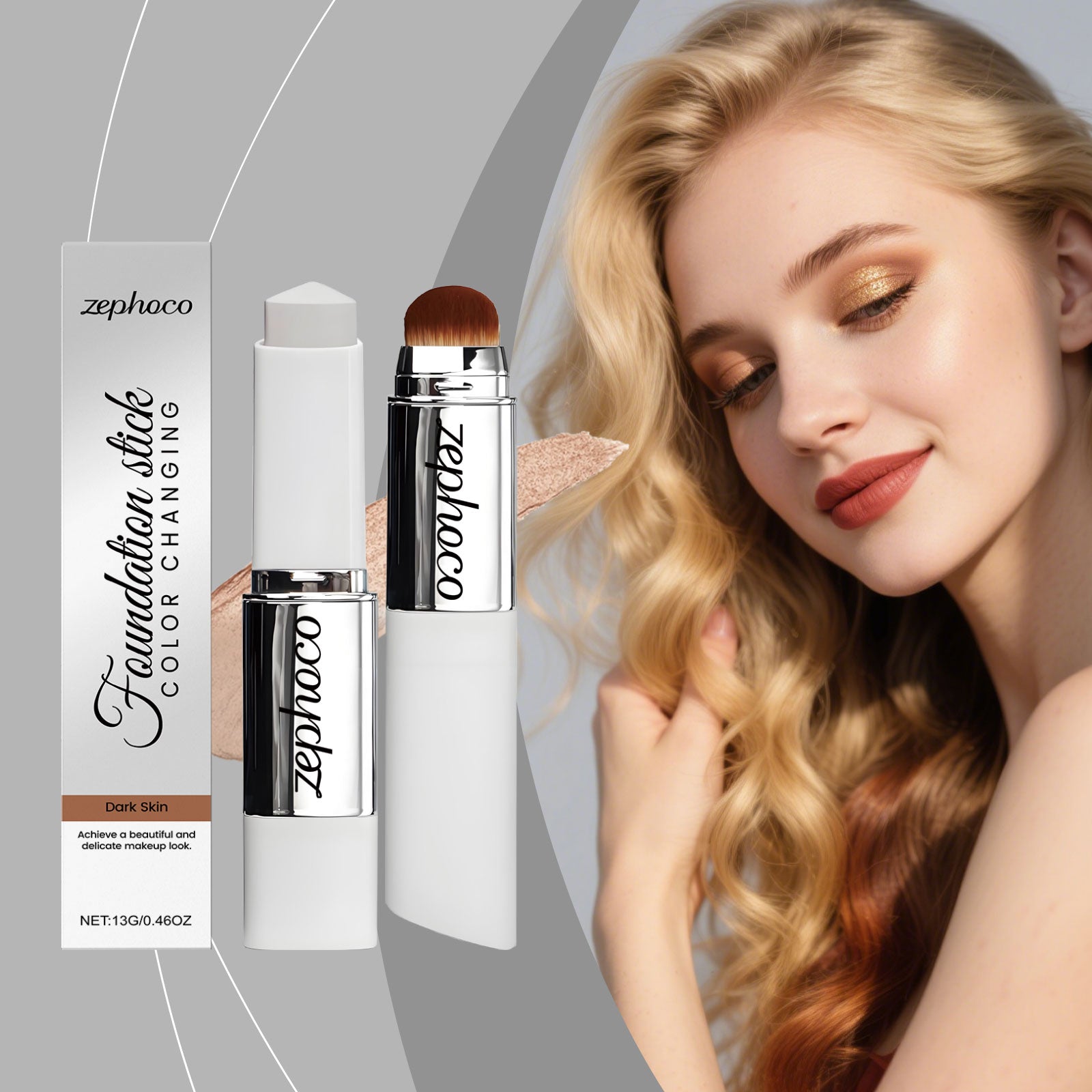 Zephoco Dark Skin Concealer Color-Changing Foundation Stick Light
