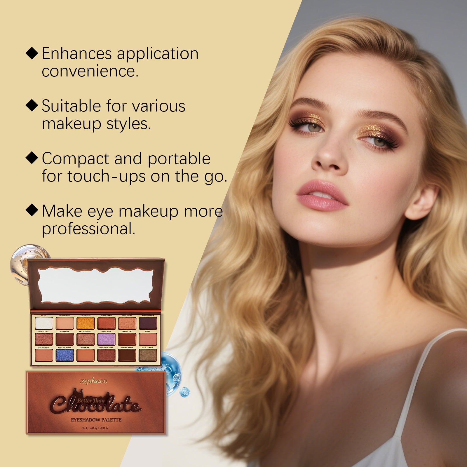 Zephoco Chocolate-Style Eyeshadow Palette