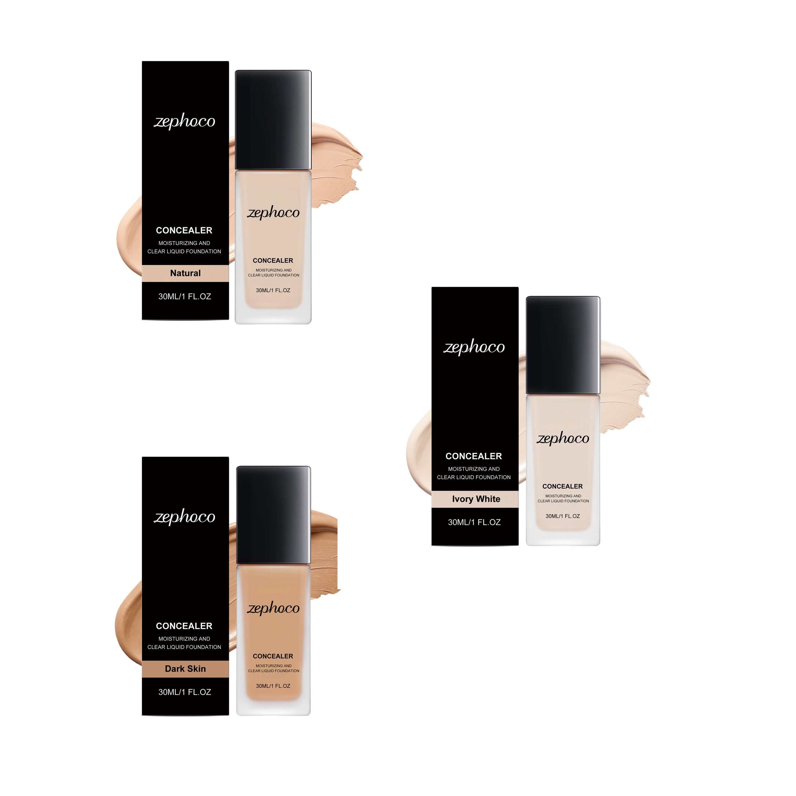 Zephoco Moisturizing Concealer Foundation (Dark Skin Tone)