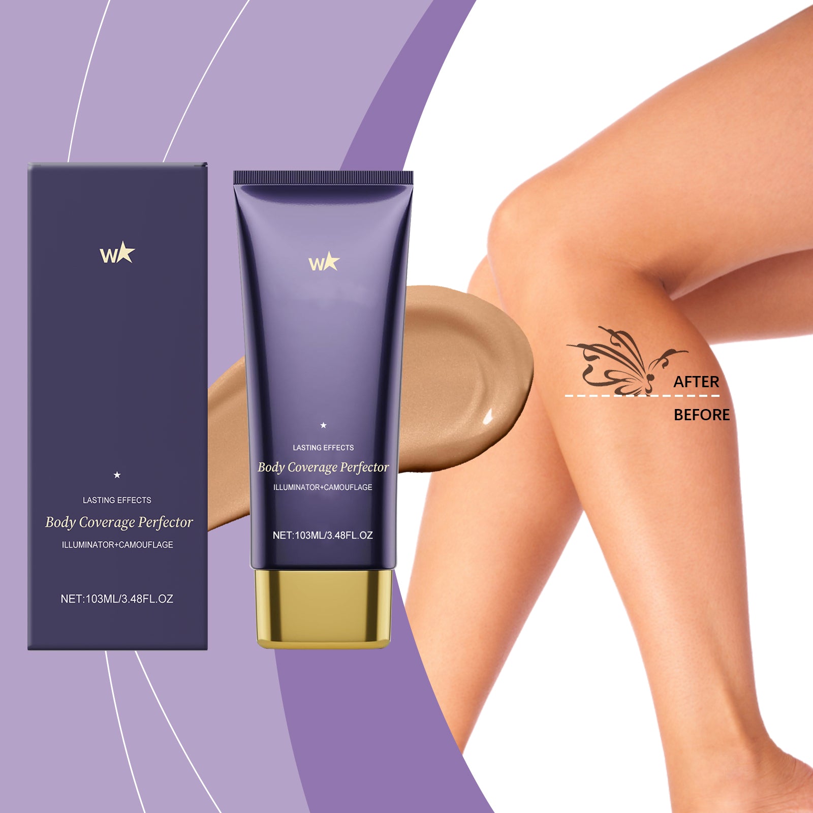 AMZ Brown Body Concealer Care Cream Covers Blemishes Evenly