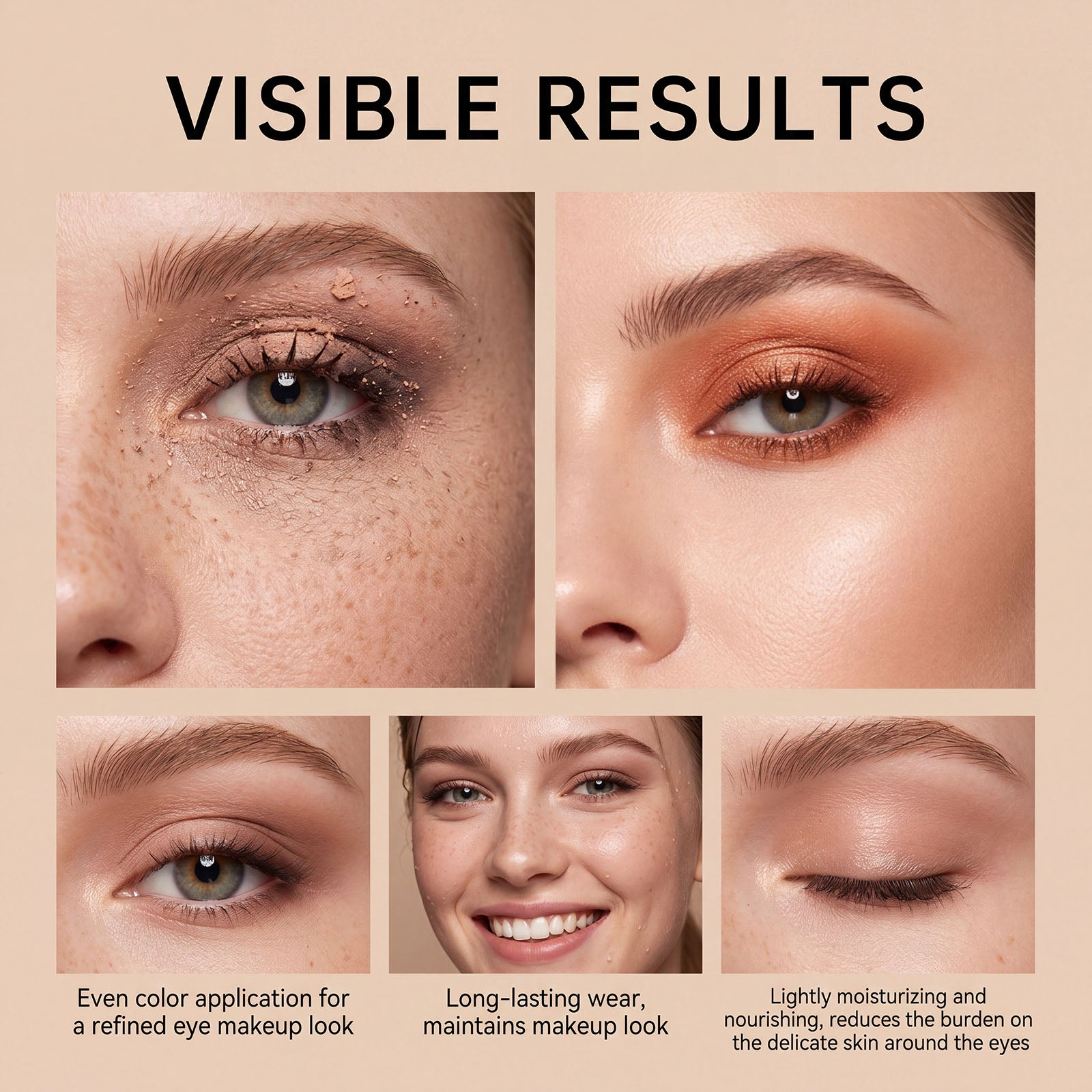 Zephoco Multi-Color Long-Wearing Eyeshadow Stick (Fine Glittery Orange-Brown)
