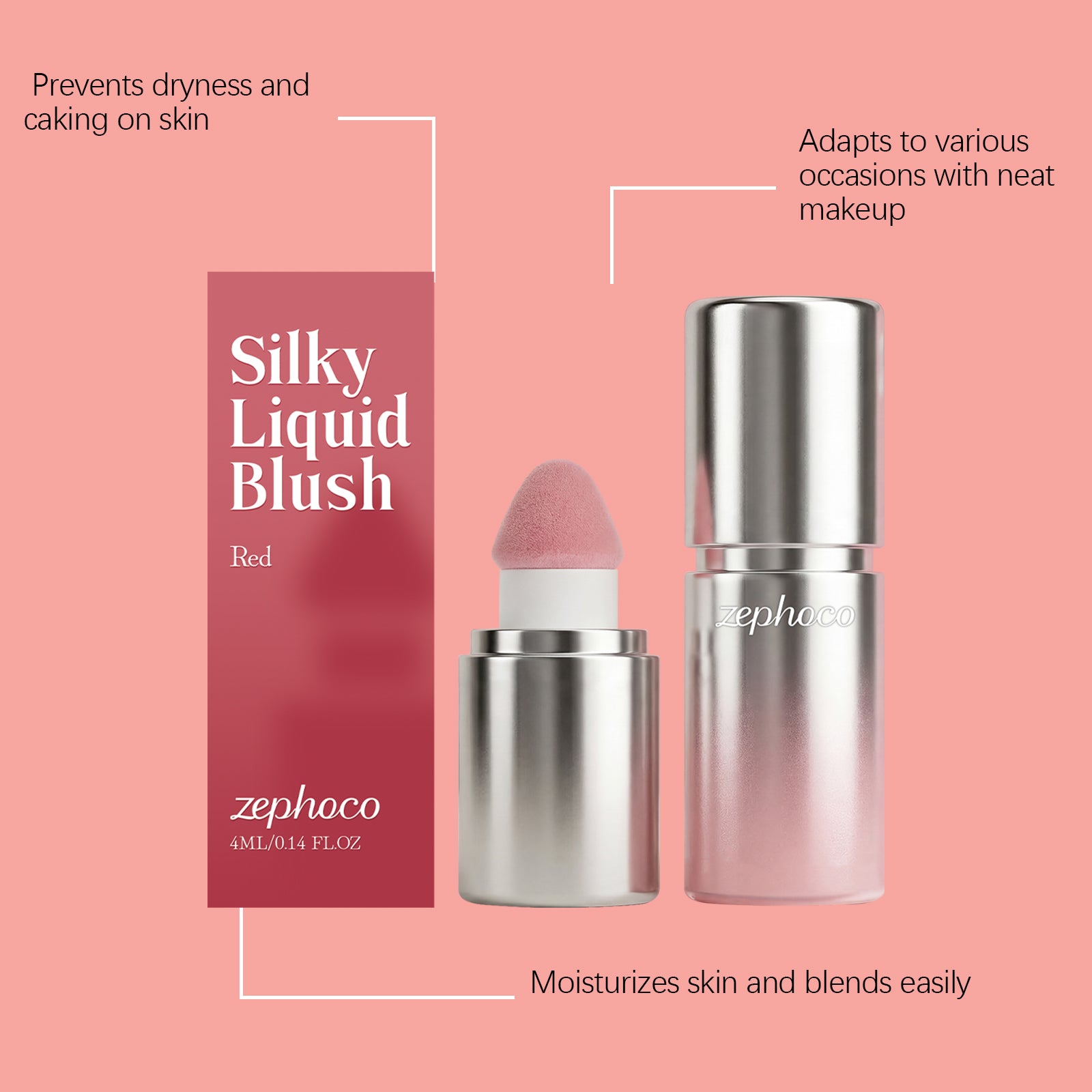 Zephoco Red Smooth Liquid Blush