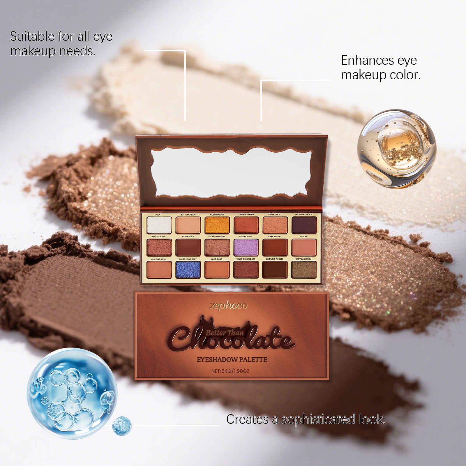 Zephoco Chocolate-Style Eyeshadow Palette