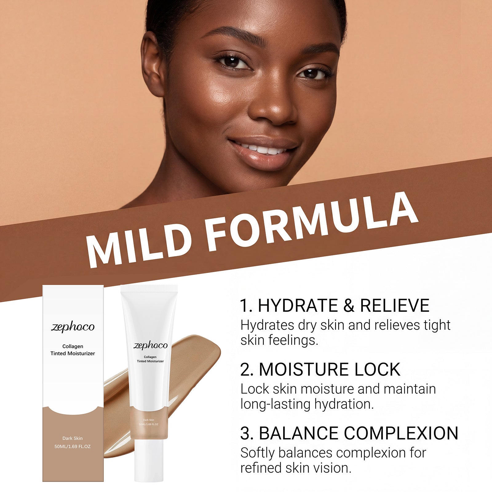 Zephoco Moisturizing And Hydrating Cream (Dark Skin Tone) Replenishing
