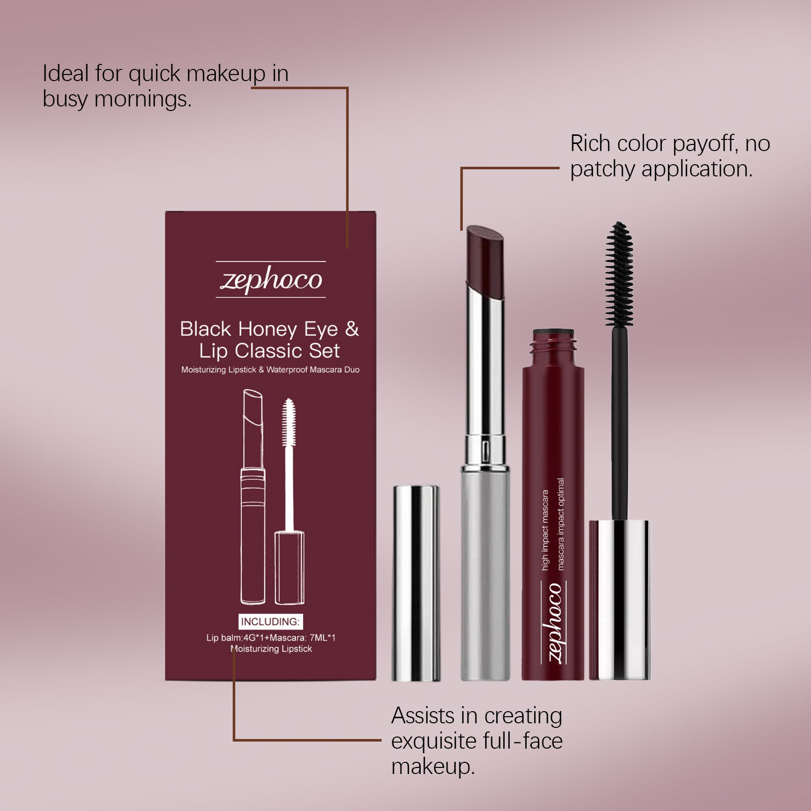 Zephoco Black Honey Eye And Lip Classic Set