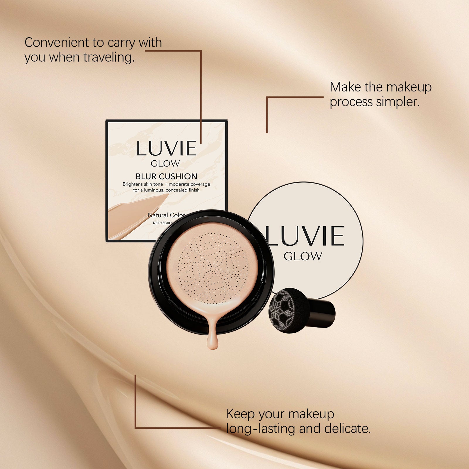 AMZ Brightening Flawless Cushion Cream (Natural Color) Multi-Color Series