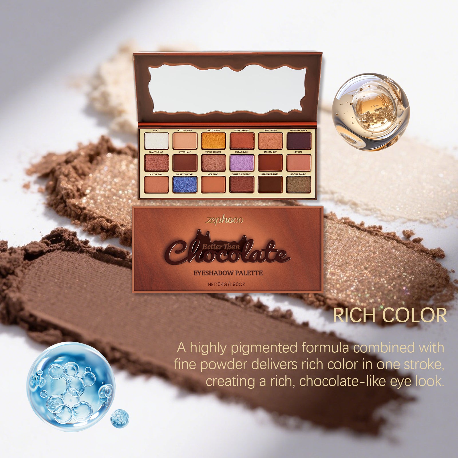 Zephoco Chocolate-Style Eyeshadow Palette