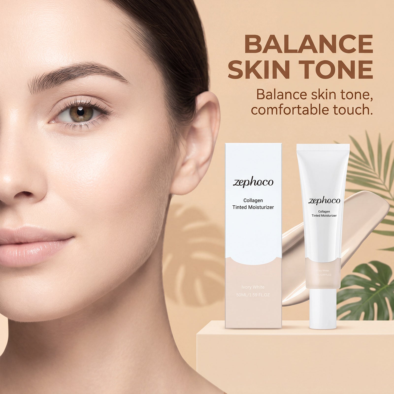 Zephoco Moisturizing Hydrating Cream (Ivory White) Luxury Lightweight