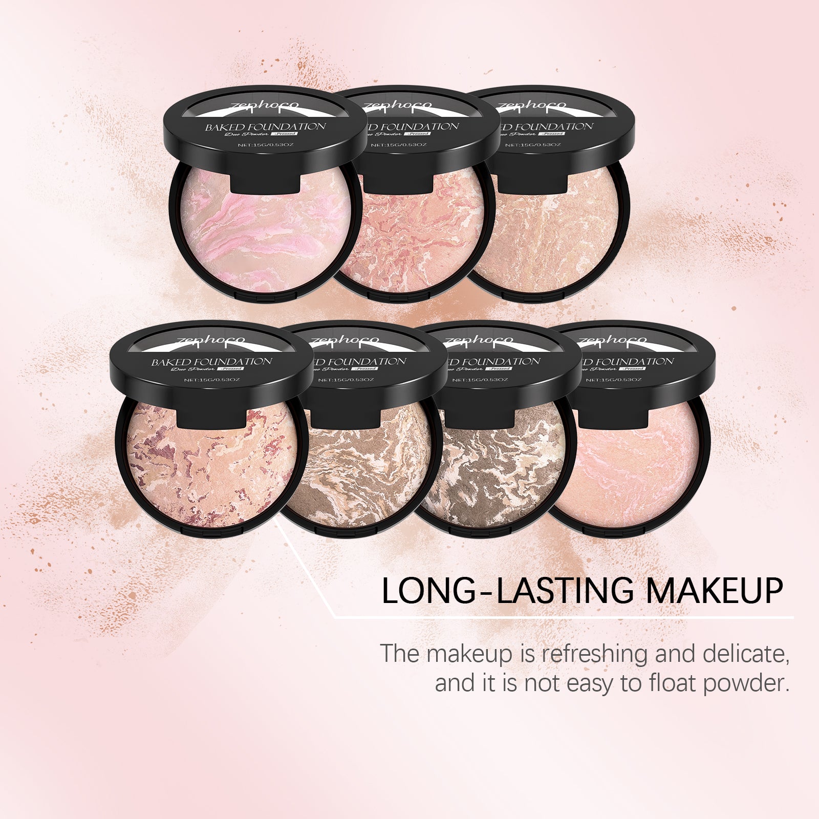 Zephoco Oil Control Concealer Powder Compact #01 Sets (Porcelain)