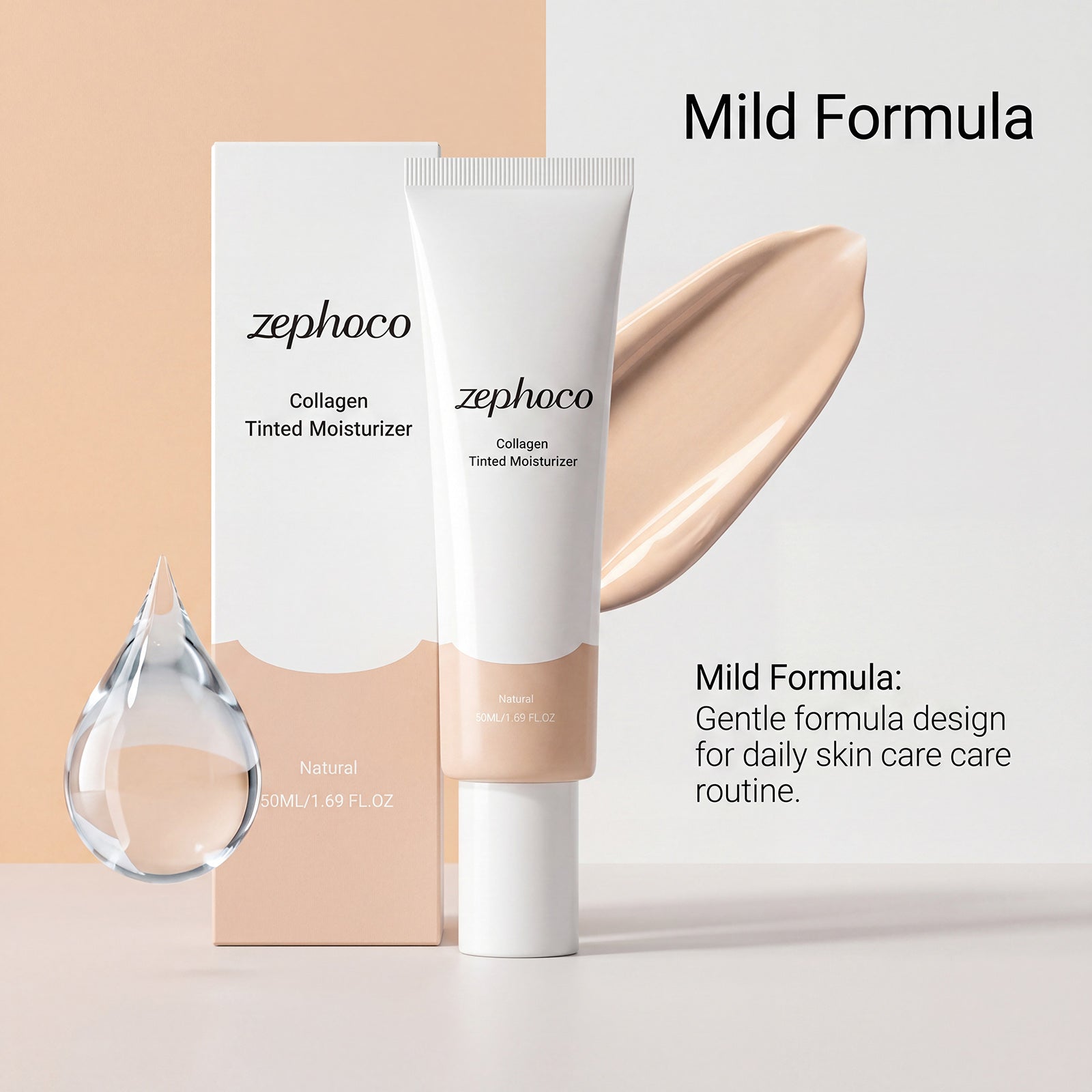 Zephoco Moisturizing Hydrating Cream (Natural Color) Natural Concealer For