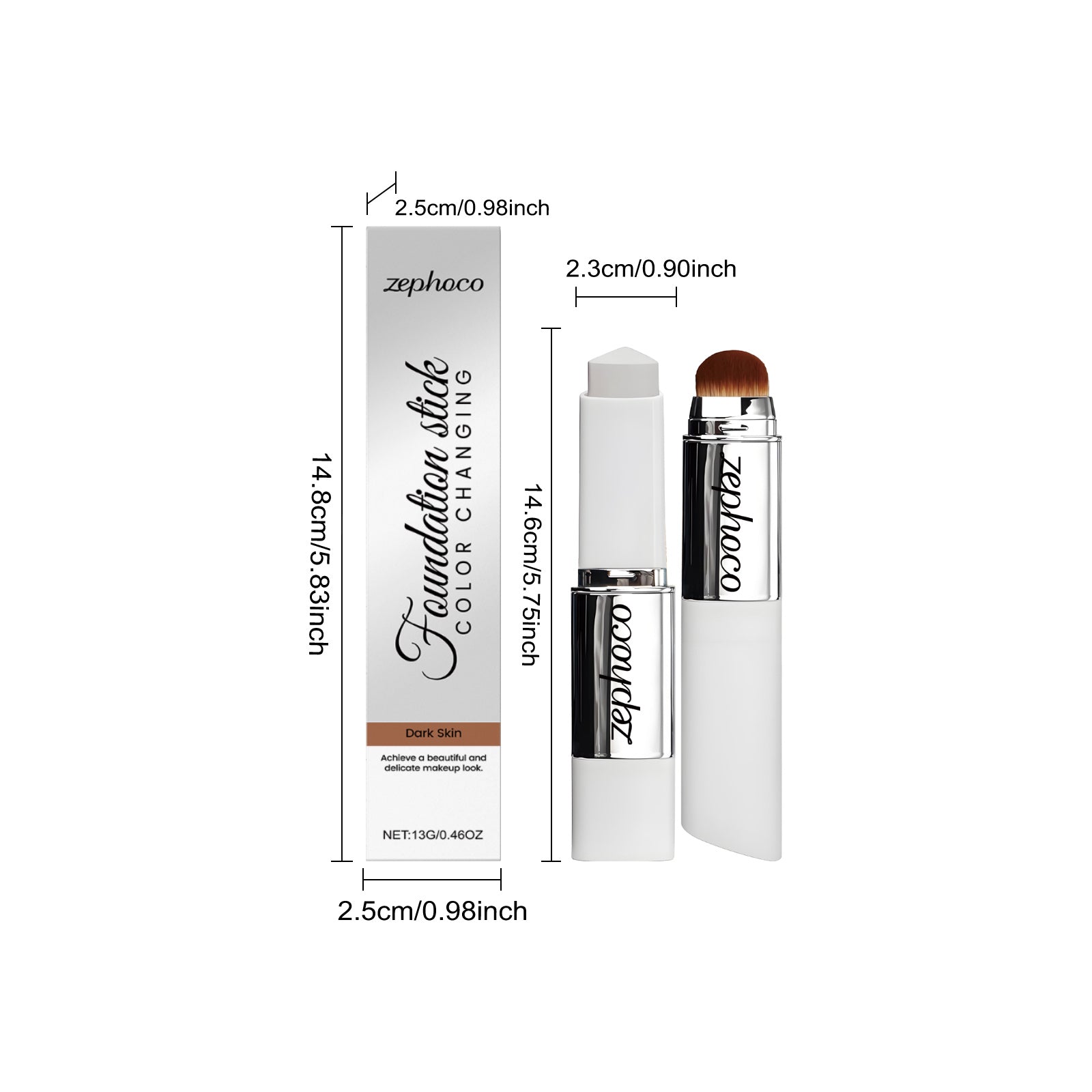Zephoco Dark Skin Concealer Color-Changing Foundation Stick Light