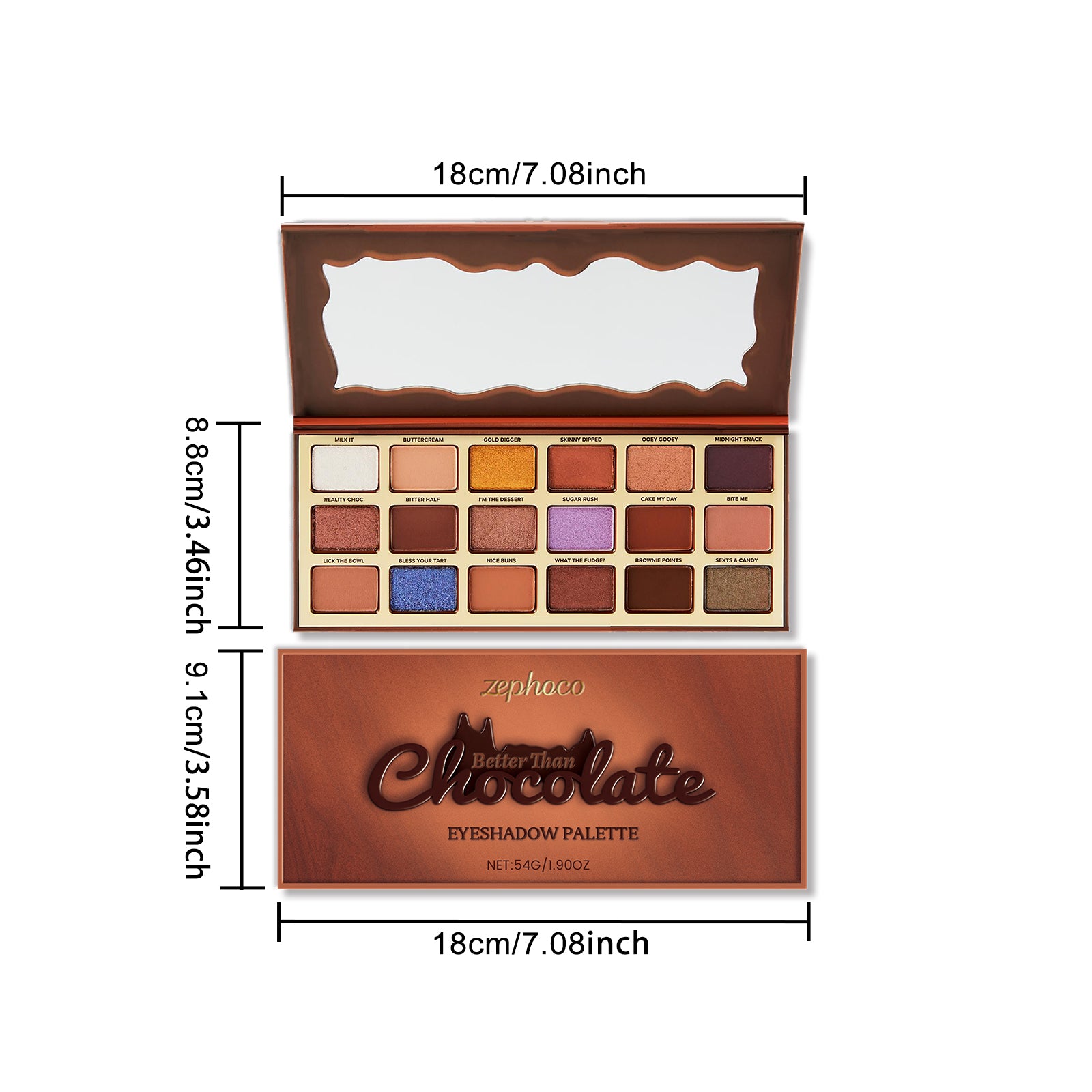 Zephoco Chocolate-Style Eyeshadow Palette