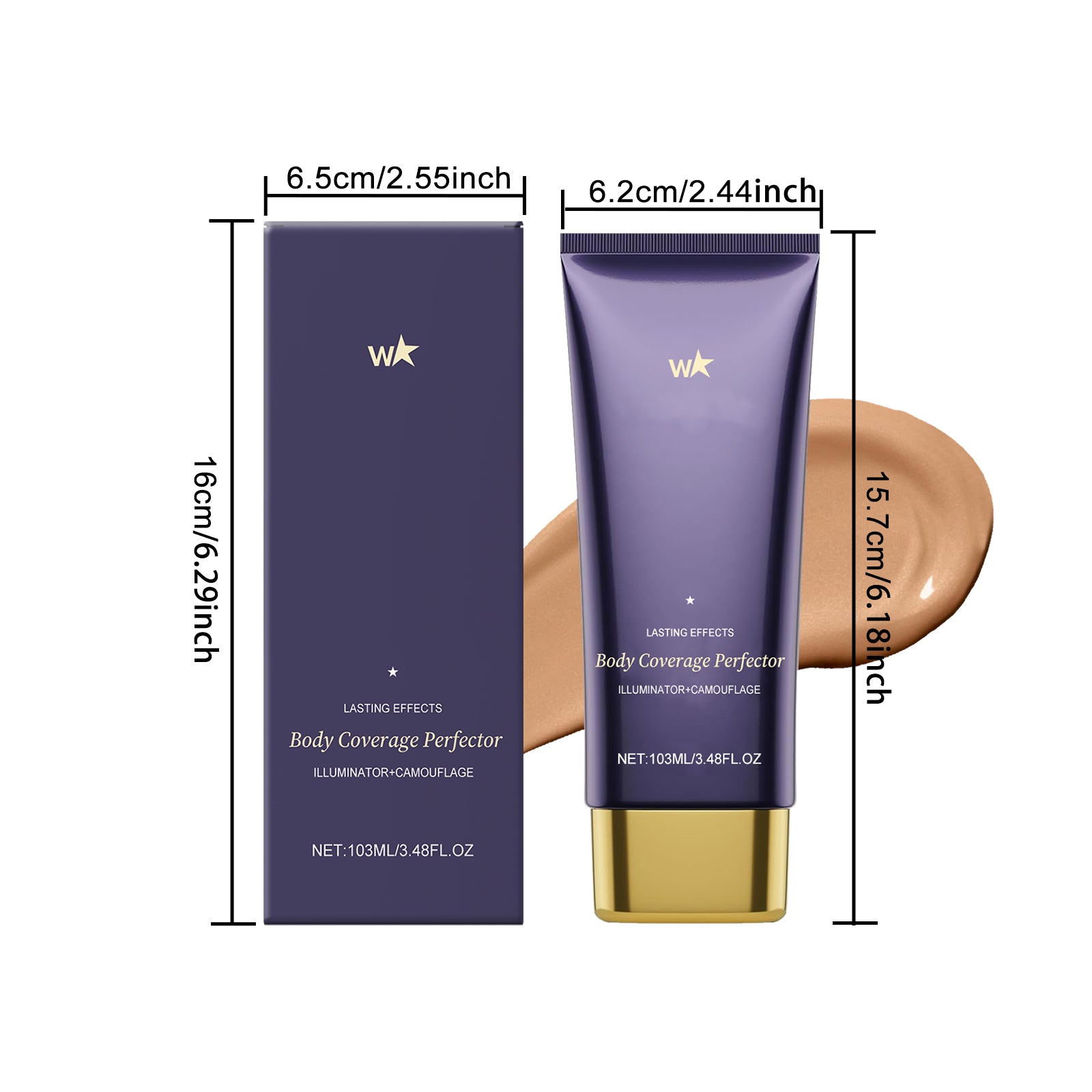 AMZ Brown Body Concealer Care Cream Covers Blemishes Evenly