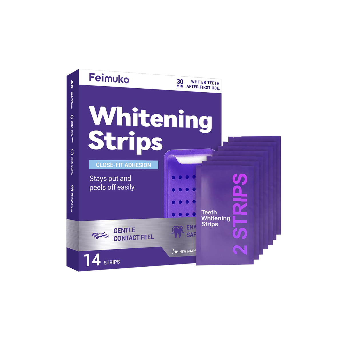 Feimuko Purple Glossy Teeth Whitening Patches