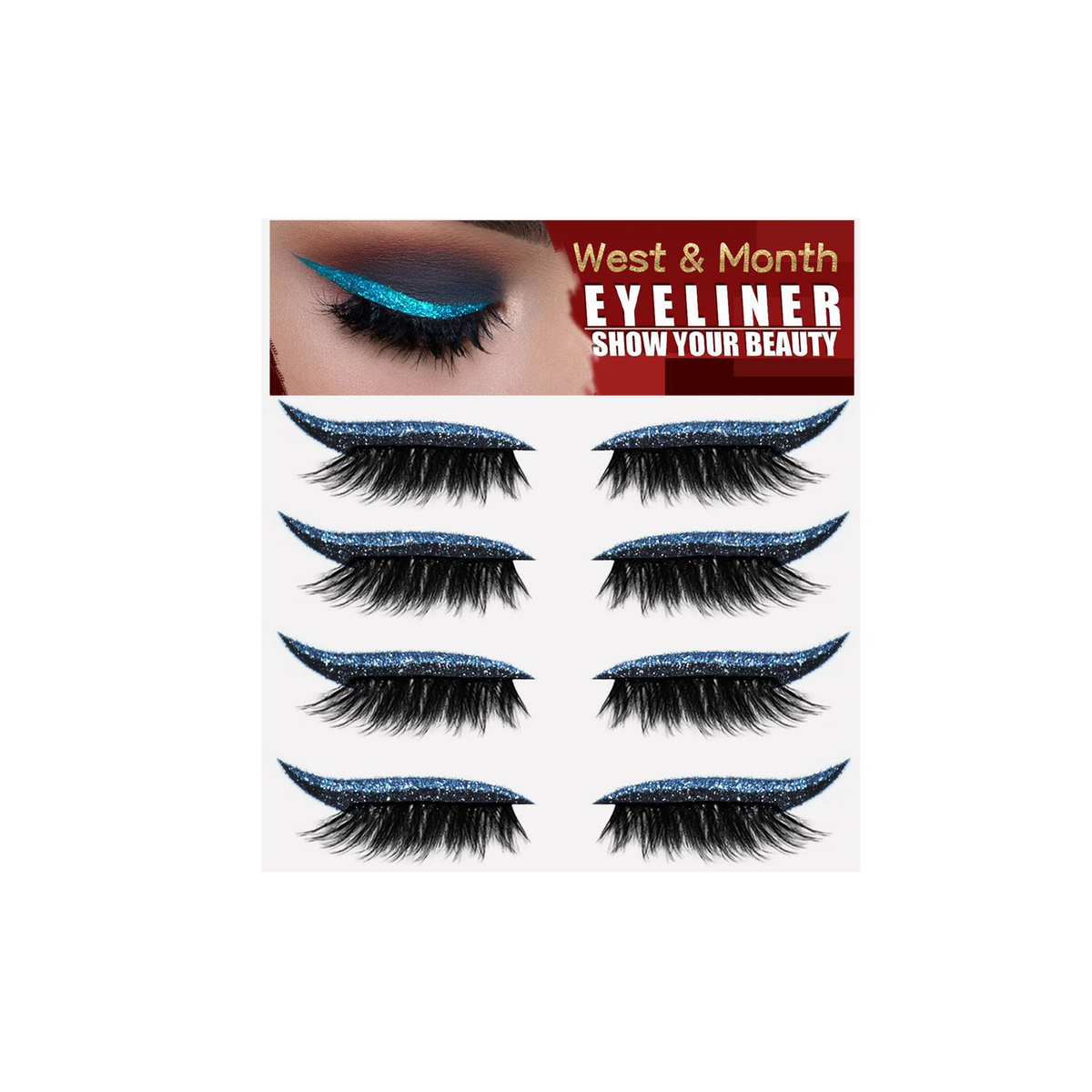 Eyeliner Lash Stickers - Blue (4 Pairs)