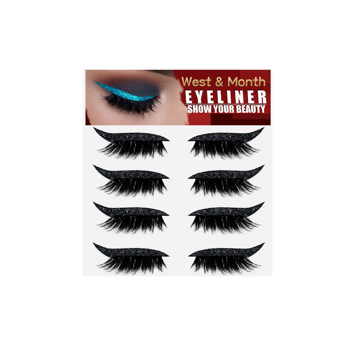 Eyeliner Lash Stickers - Black (4 Pairs)