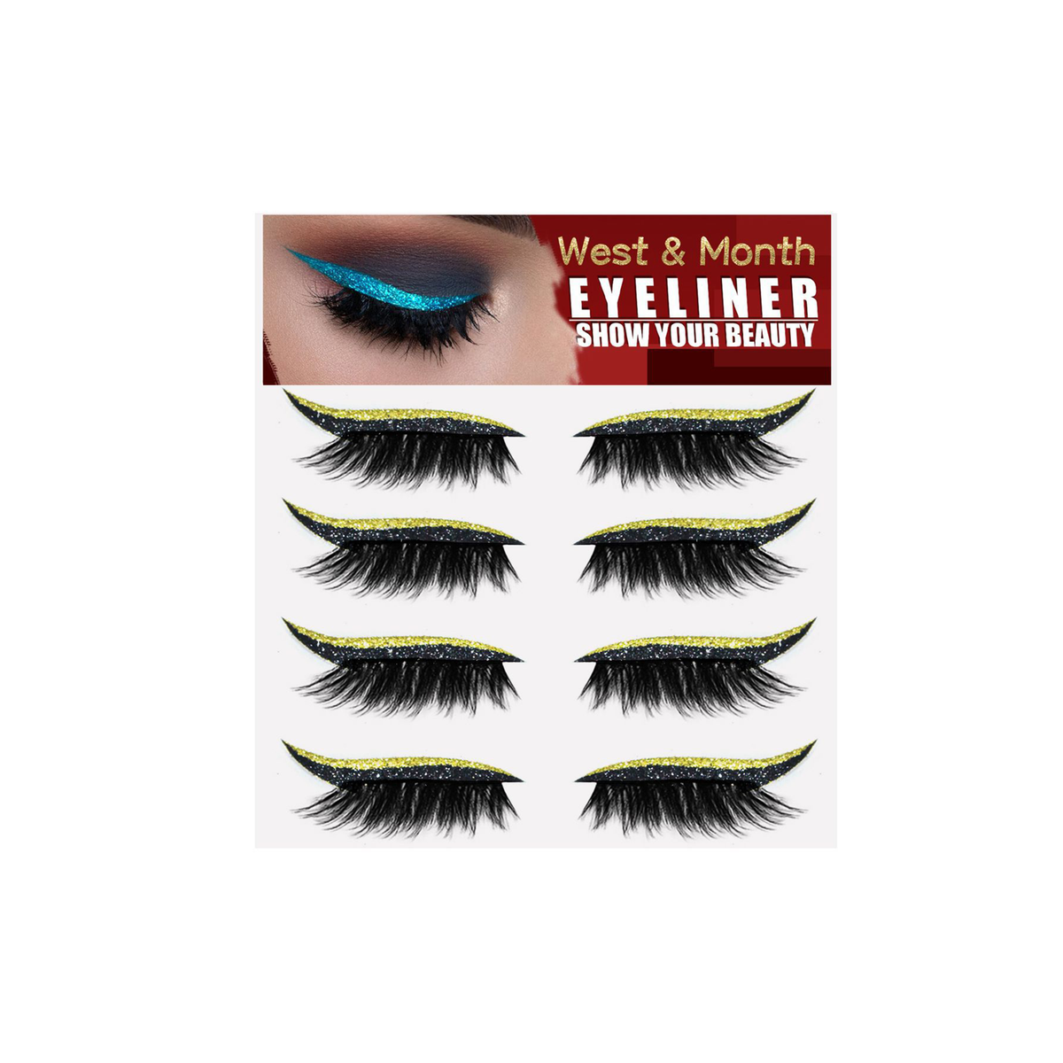 Eyeliner Lash Stickers - Gold (4 Pairs)